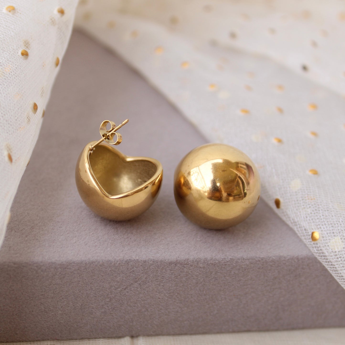 Golden Anti-Tarnish Celeb-favourite Ball Studs