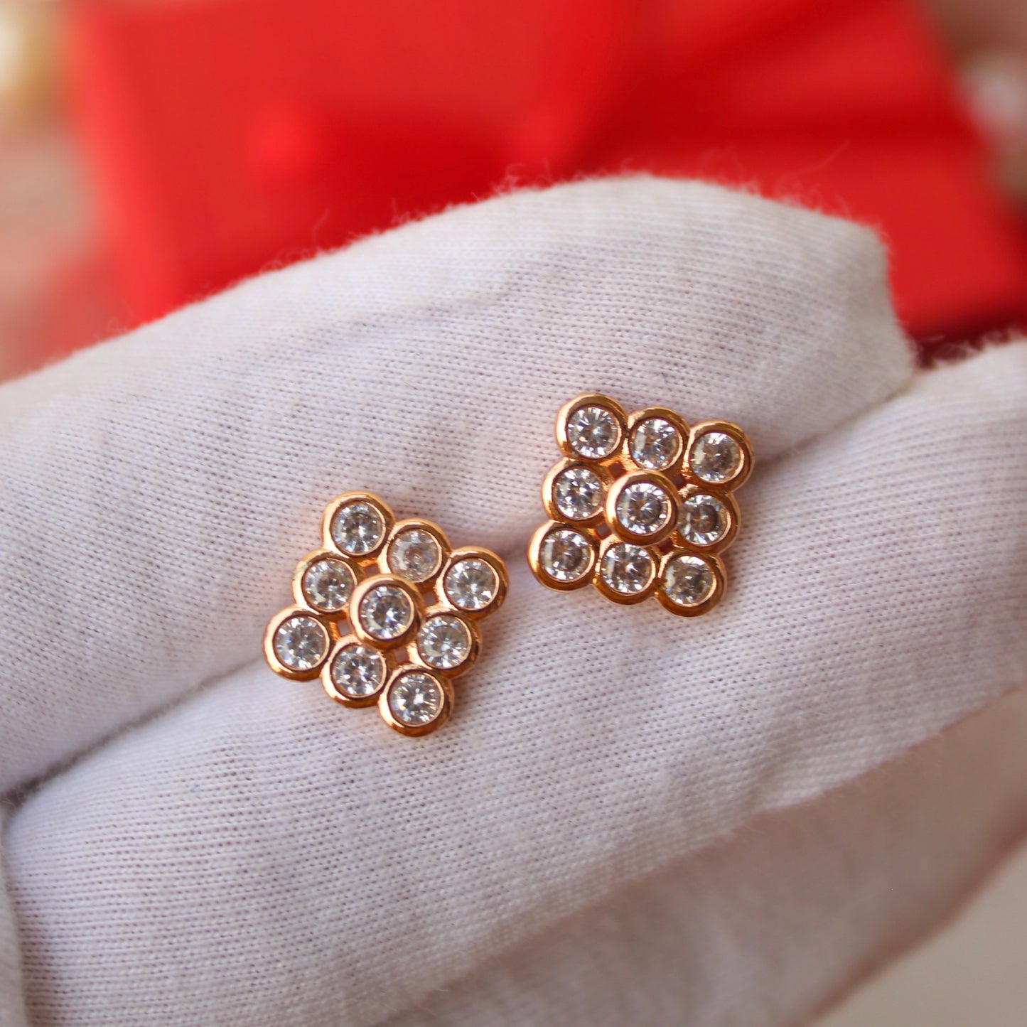 Rose Gold AD Diamonds Studs