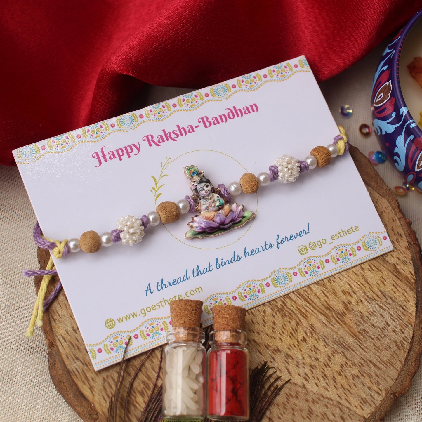 Little Kanha Devine Rakhi With Tulsi Beads