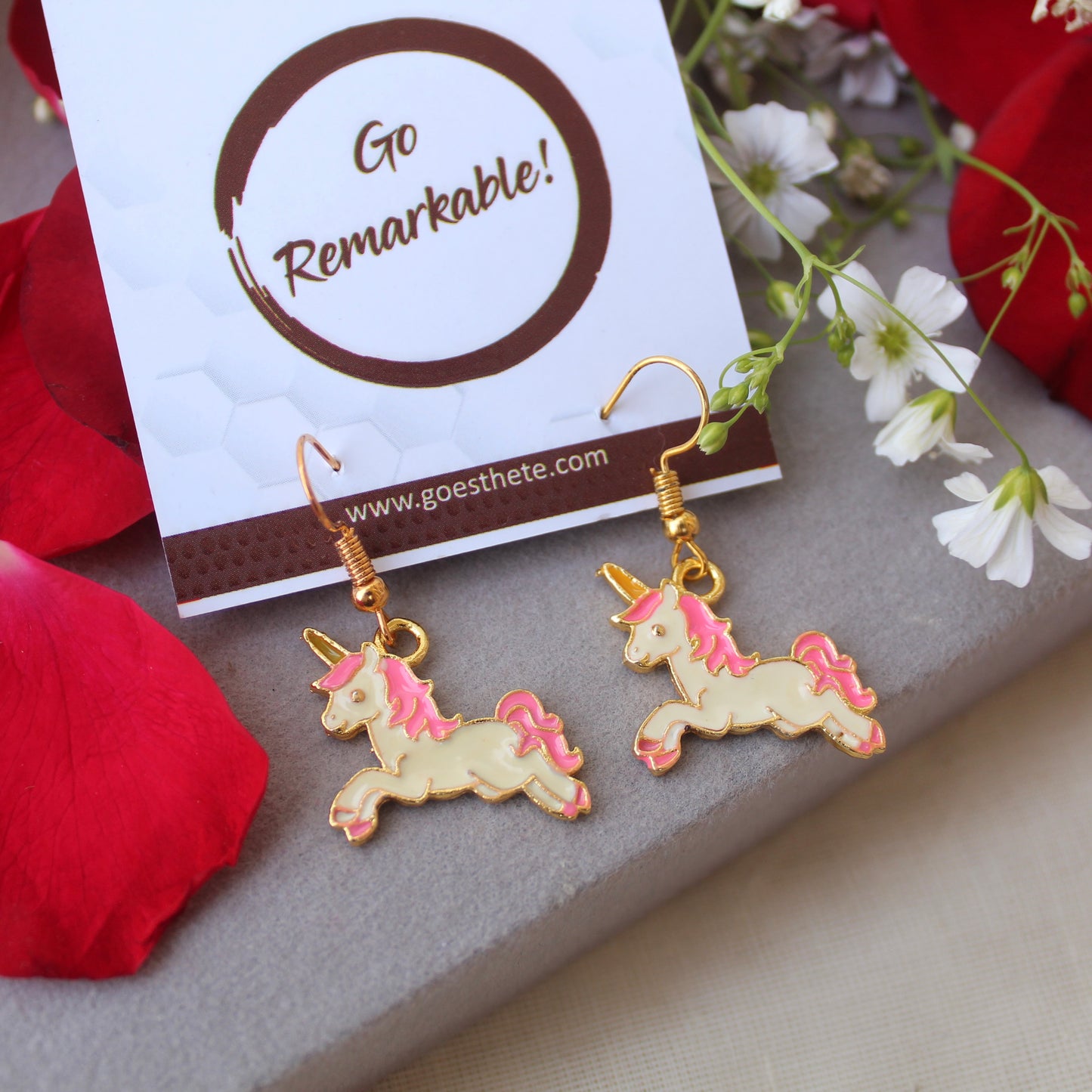 Cute Unicorn Charm Hook Earrings