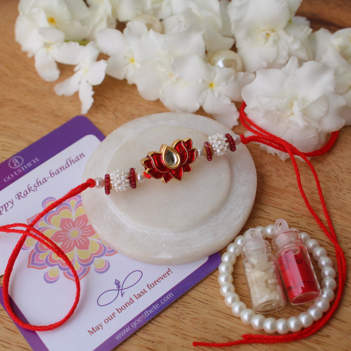 Lovely Lotus Design Rakhi For Brother