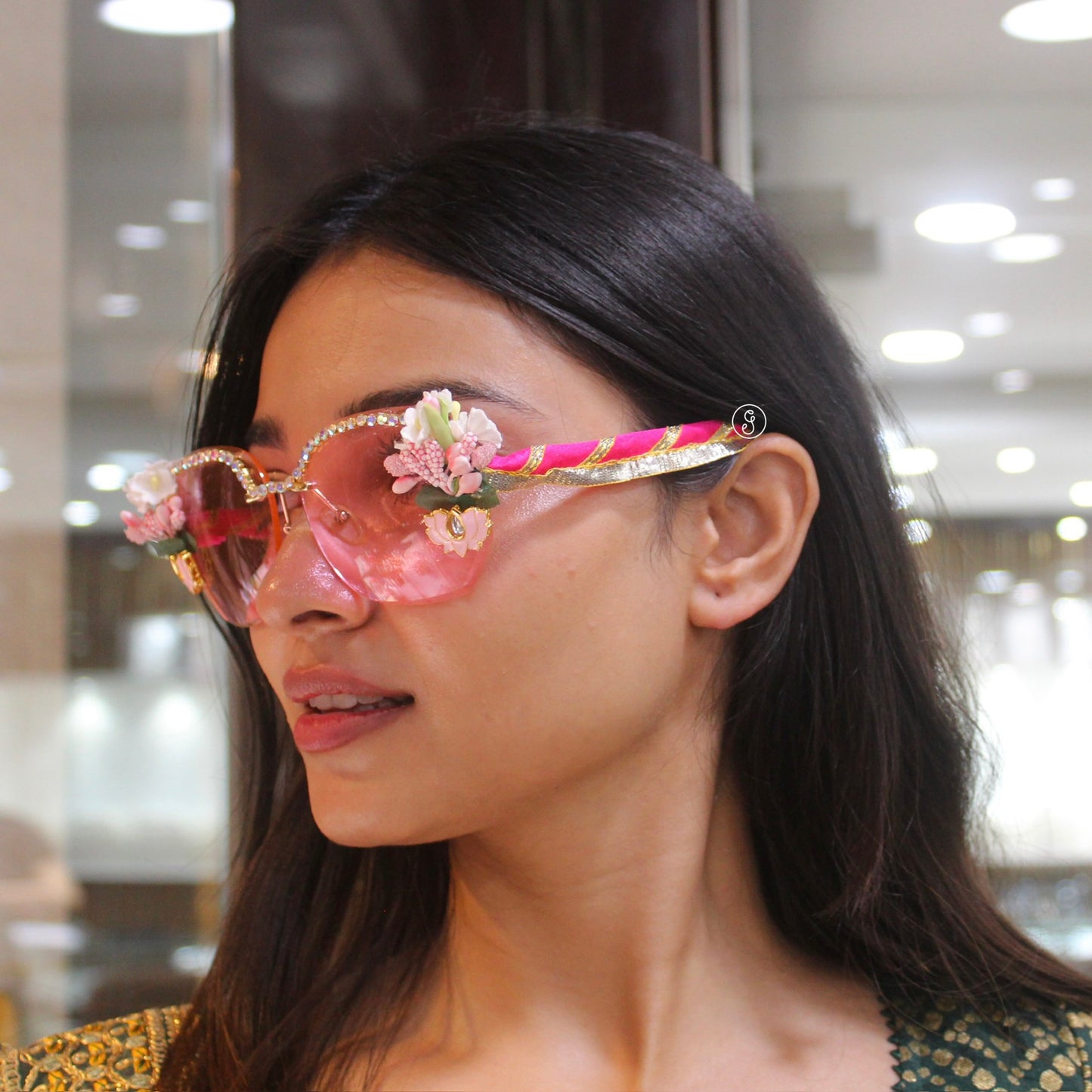 Floral Pink Statement Sunglasses
