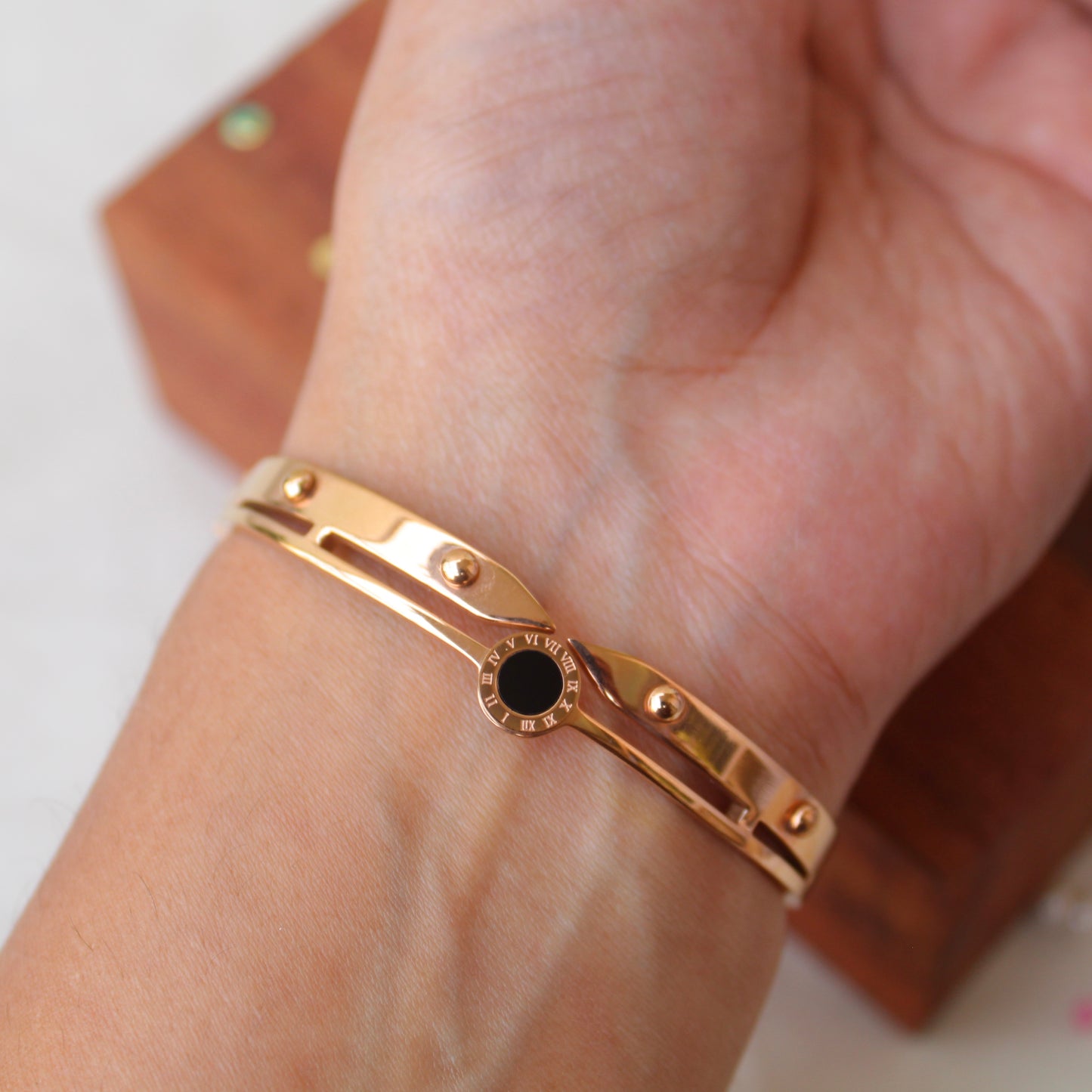 Rose Gold Toned Sleek Anti-Tarnish Bracelet
