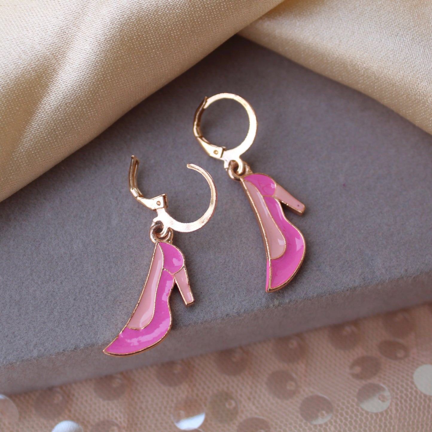 Quirky Mini Hoop Earrings With Sandal Charms