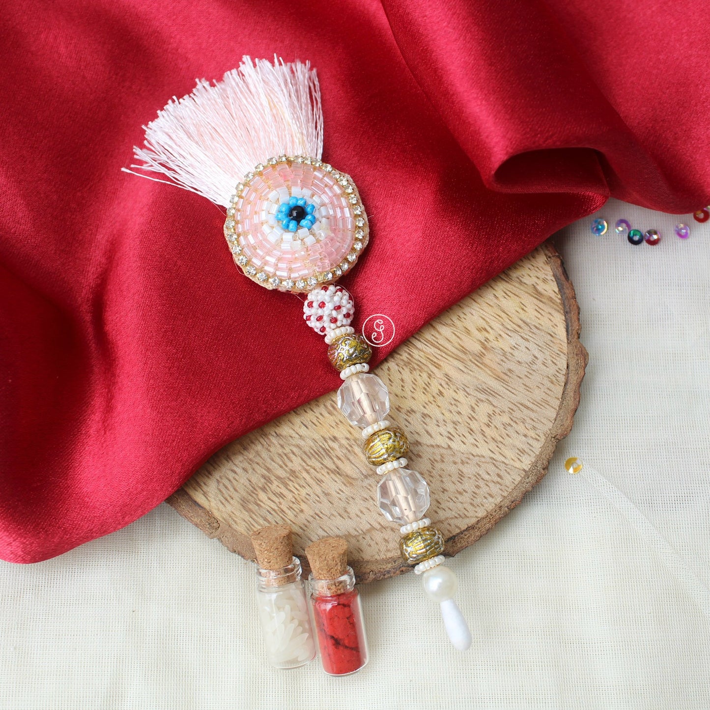 Aesthetic Pink Evil Eye Tilak Stick (5.5 inches)
