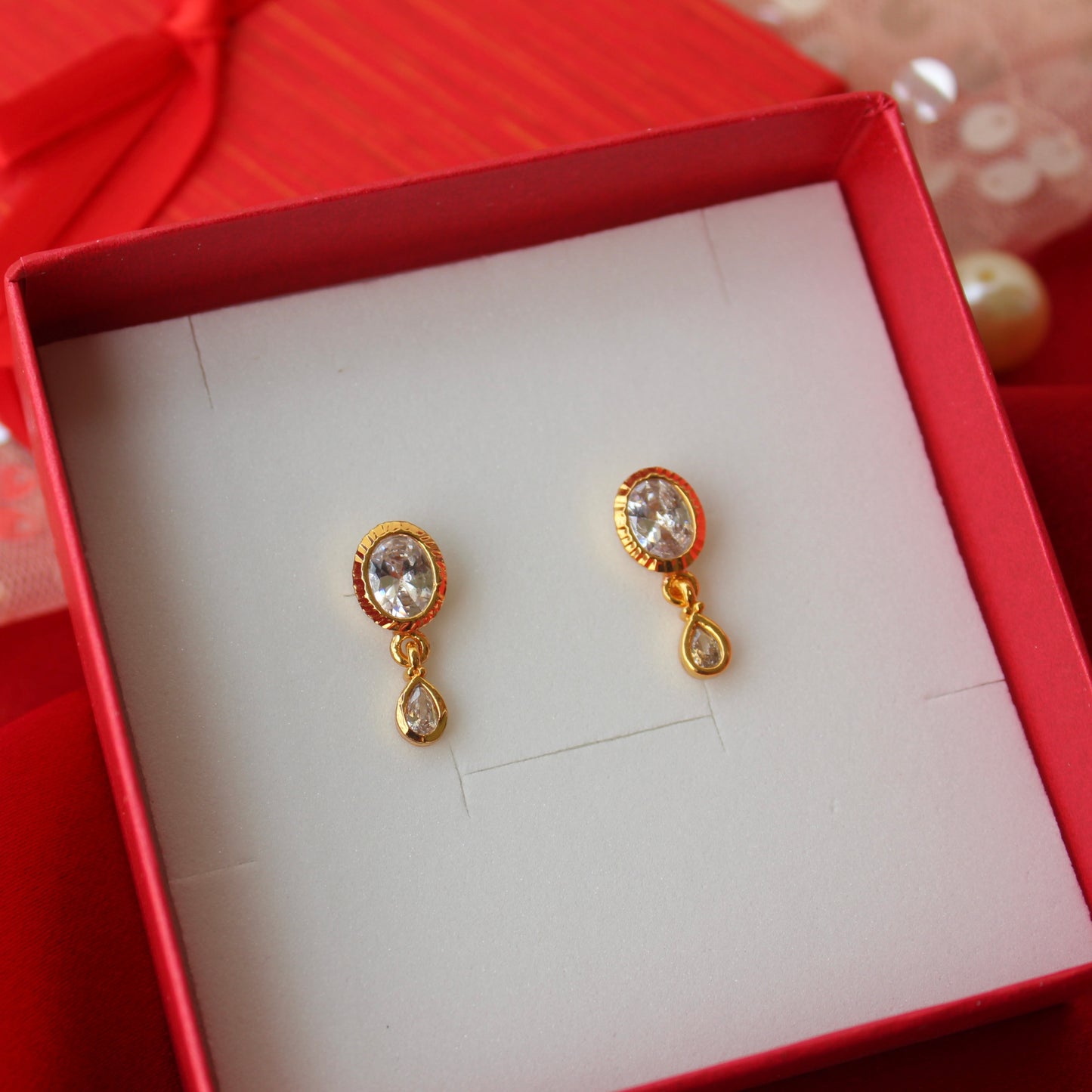 Golden Diamond Studs Earrings