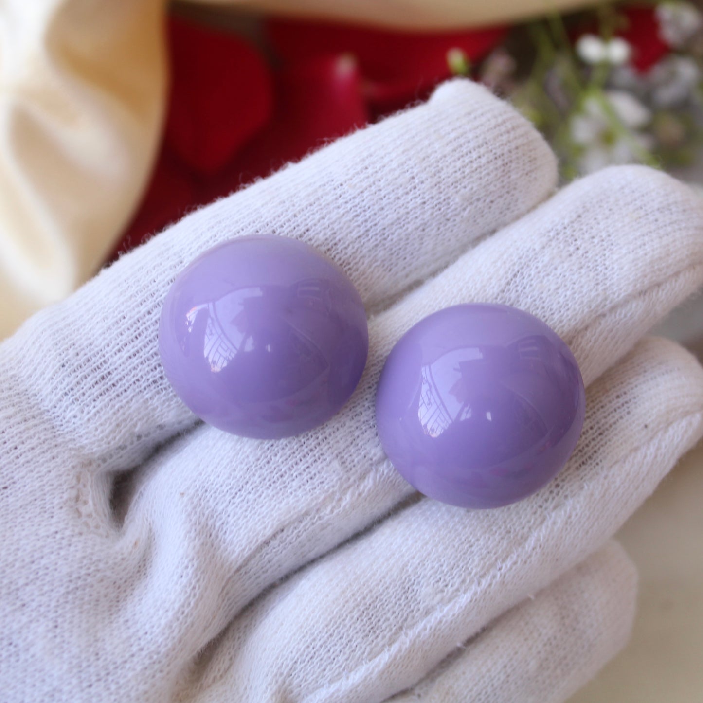 Lavender Large Sized Stud Earrings