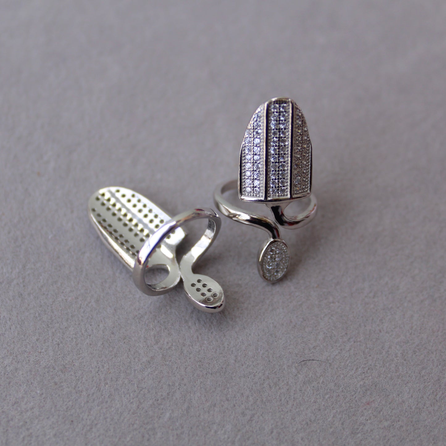 92.5 Pure Silver Unique Pair of Nail Accessory