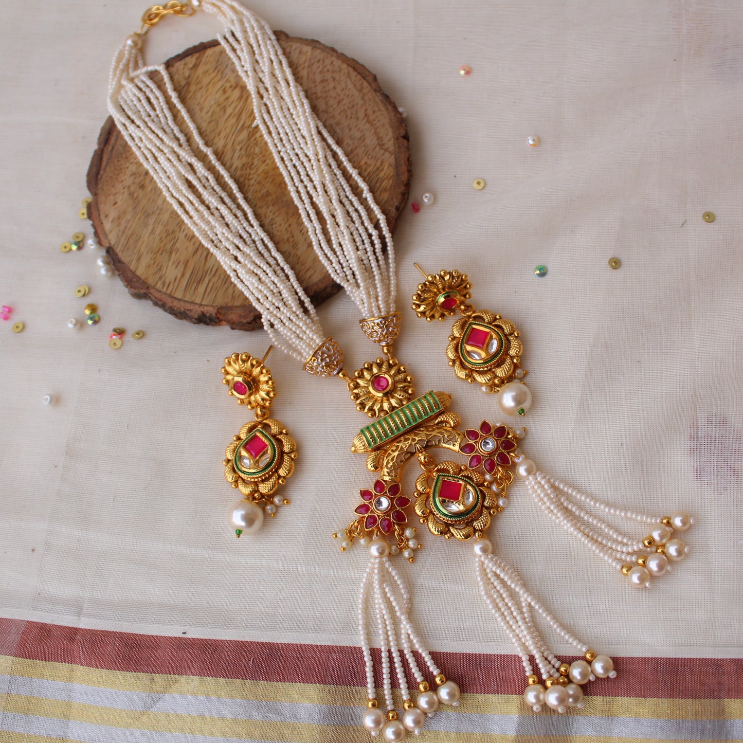 Premium Gold Plated Brass Necklace Set