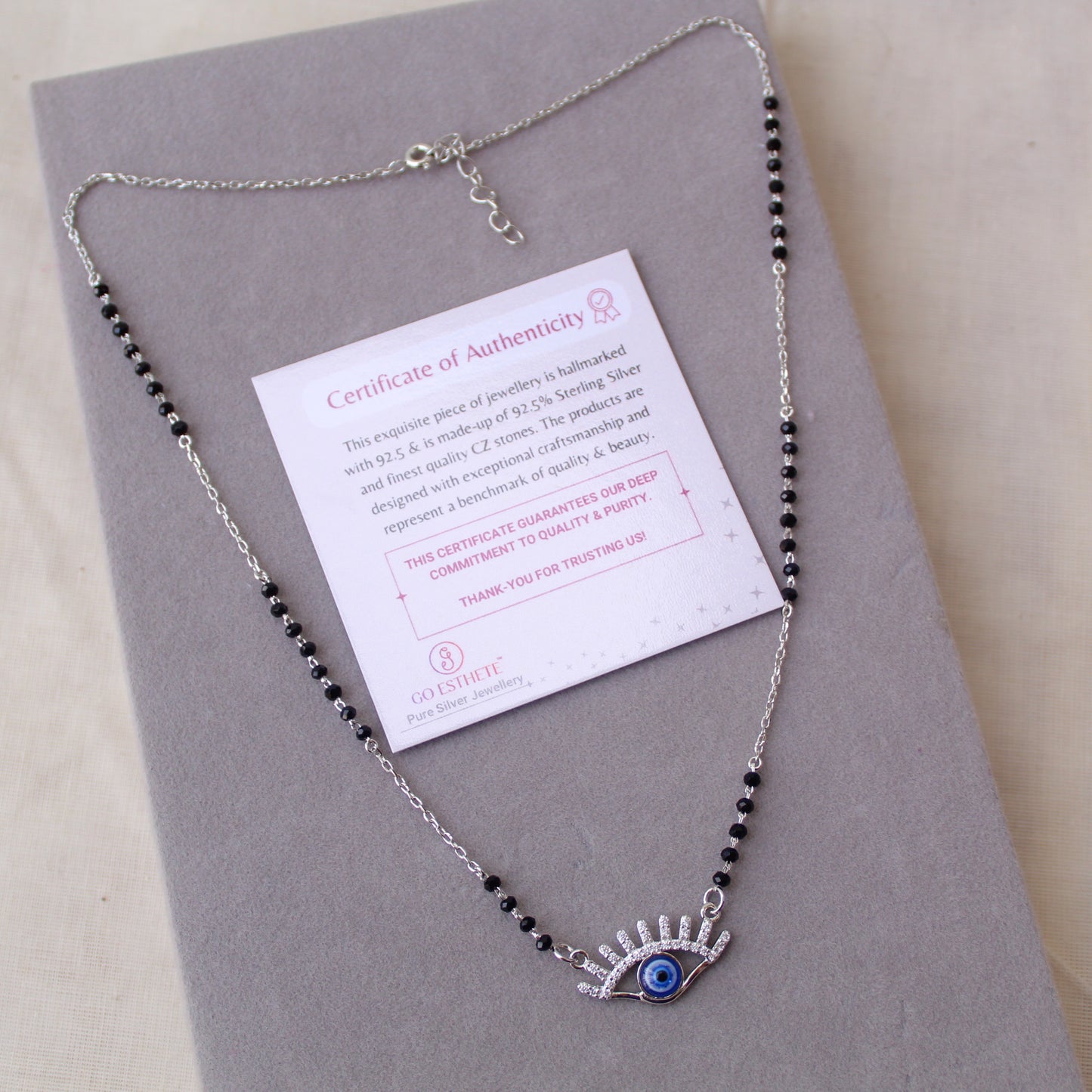 92.5 Pure Silver Evil Eye Mangalsutra