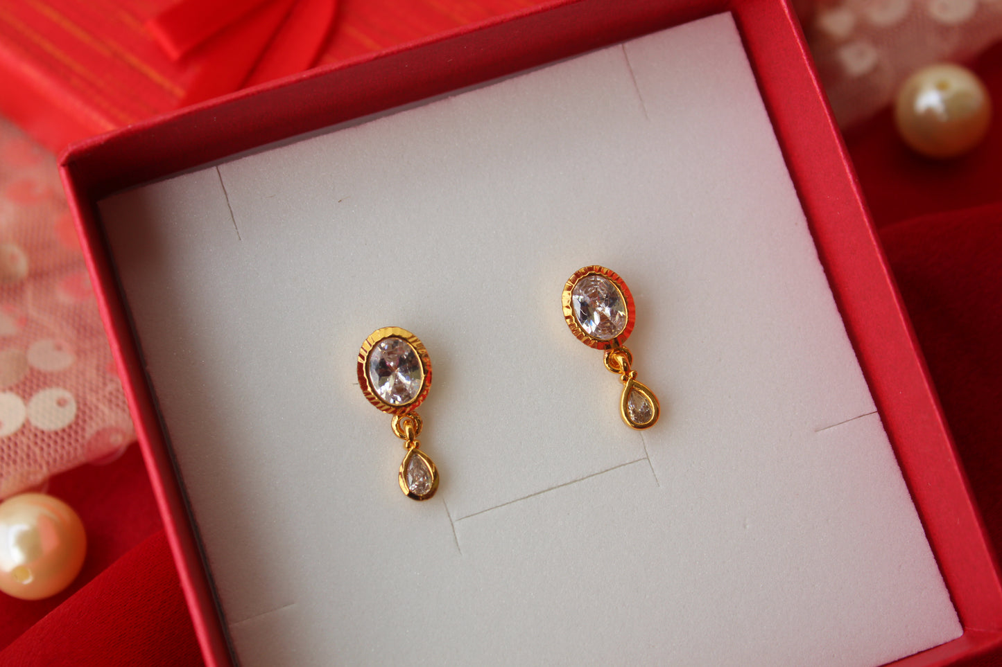 Golden Diamond Studs Earrings