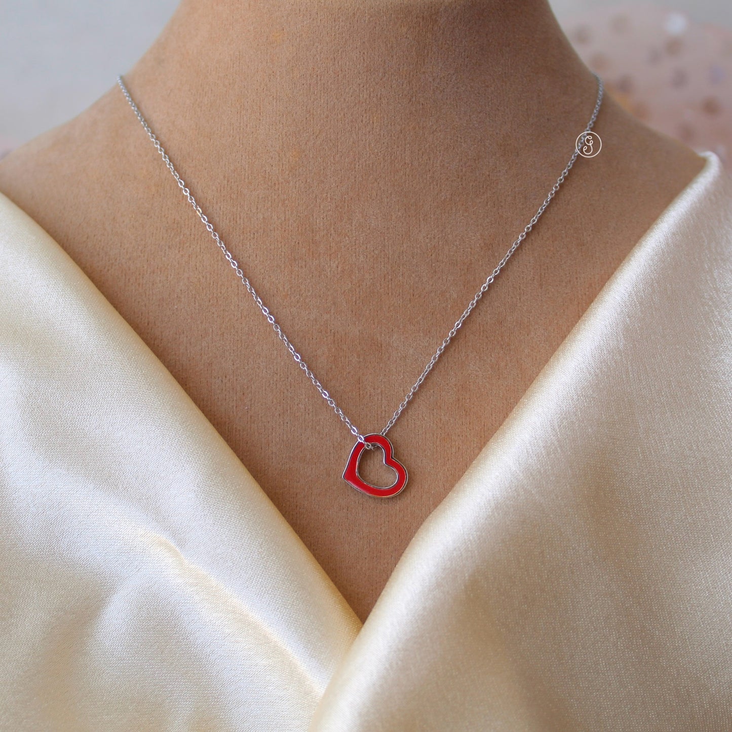 92.5 Pure Silver Chain With Heart Pendant