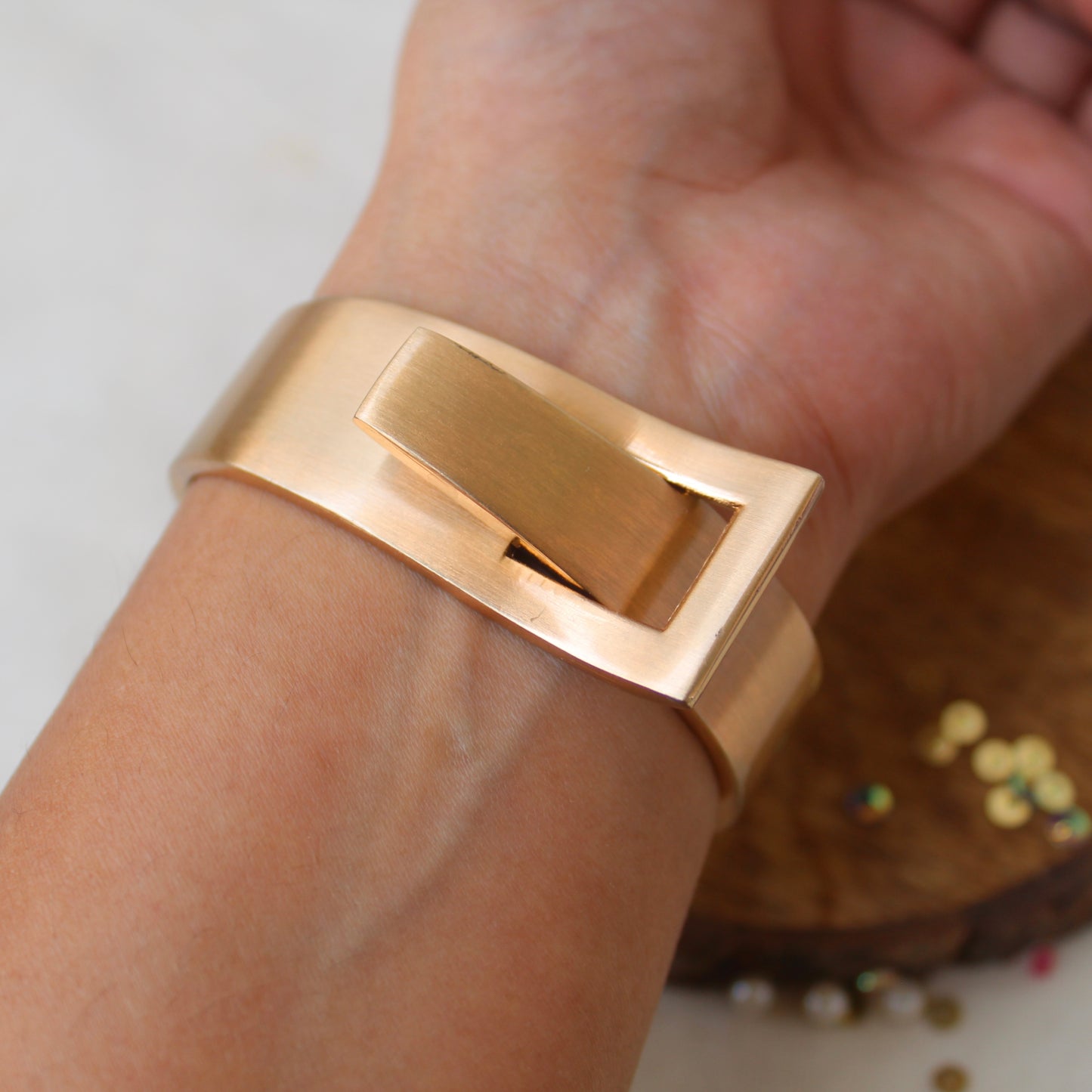 Designer Matt Golden Anti-Tarnish Bracelet