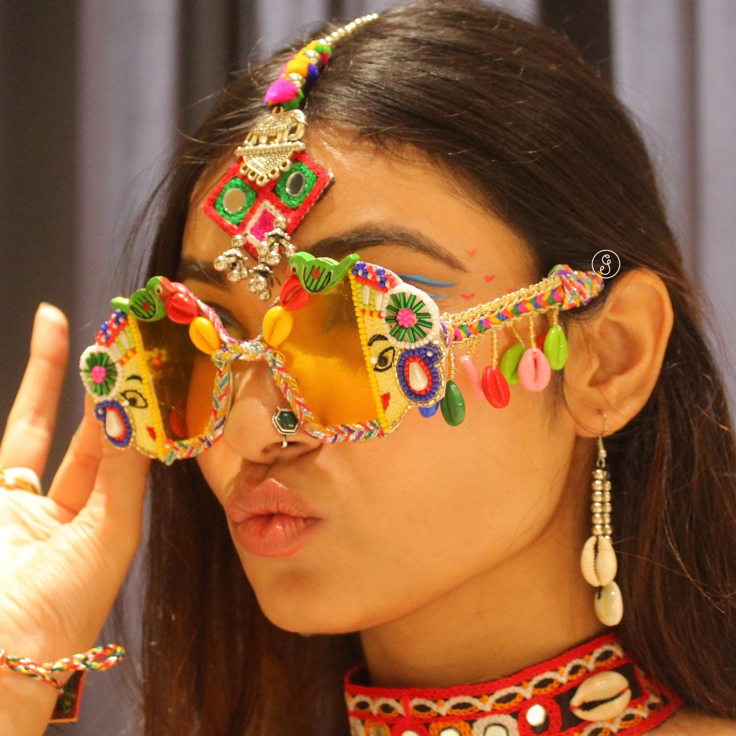 Handcrafted Durga Design Navratri Goggle