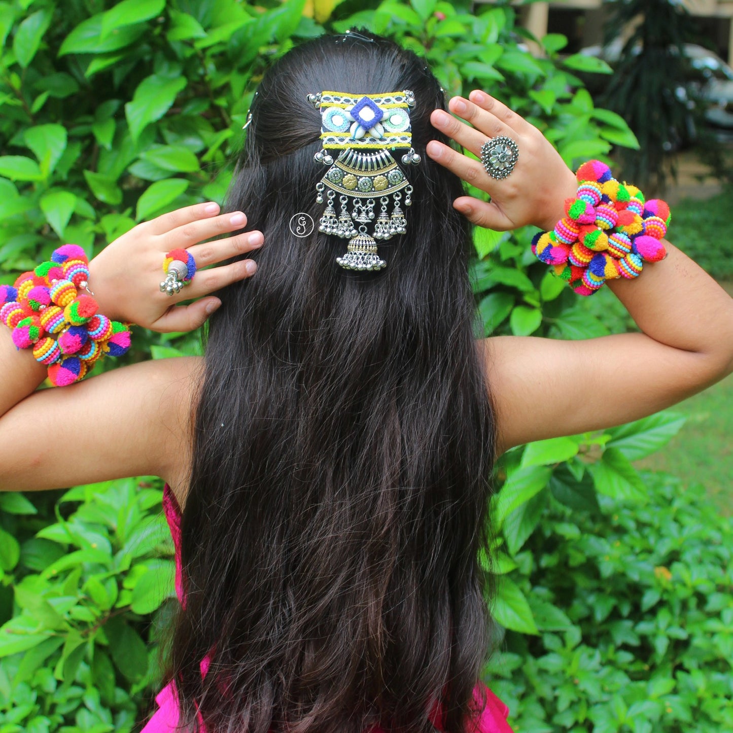 Classic Gamthi Patch Work Hair Brooch Hair-Clip