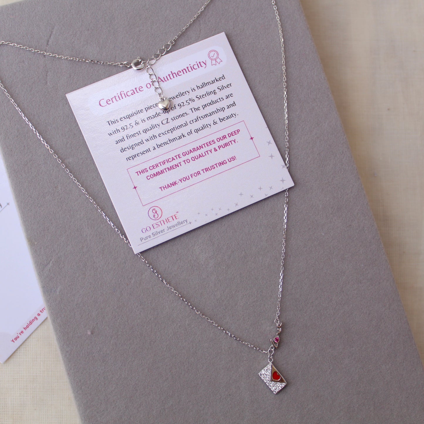 92.5 Sterling Silver Chain With ‘Love’ Pendant