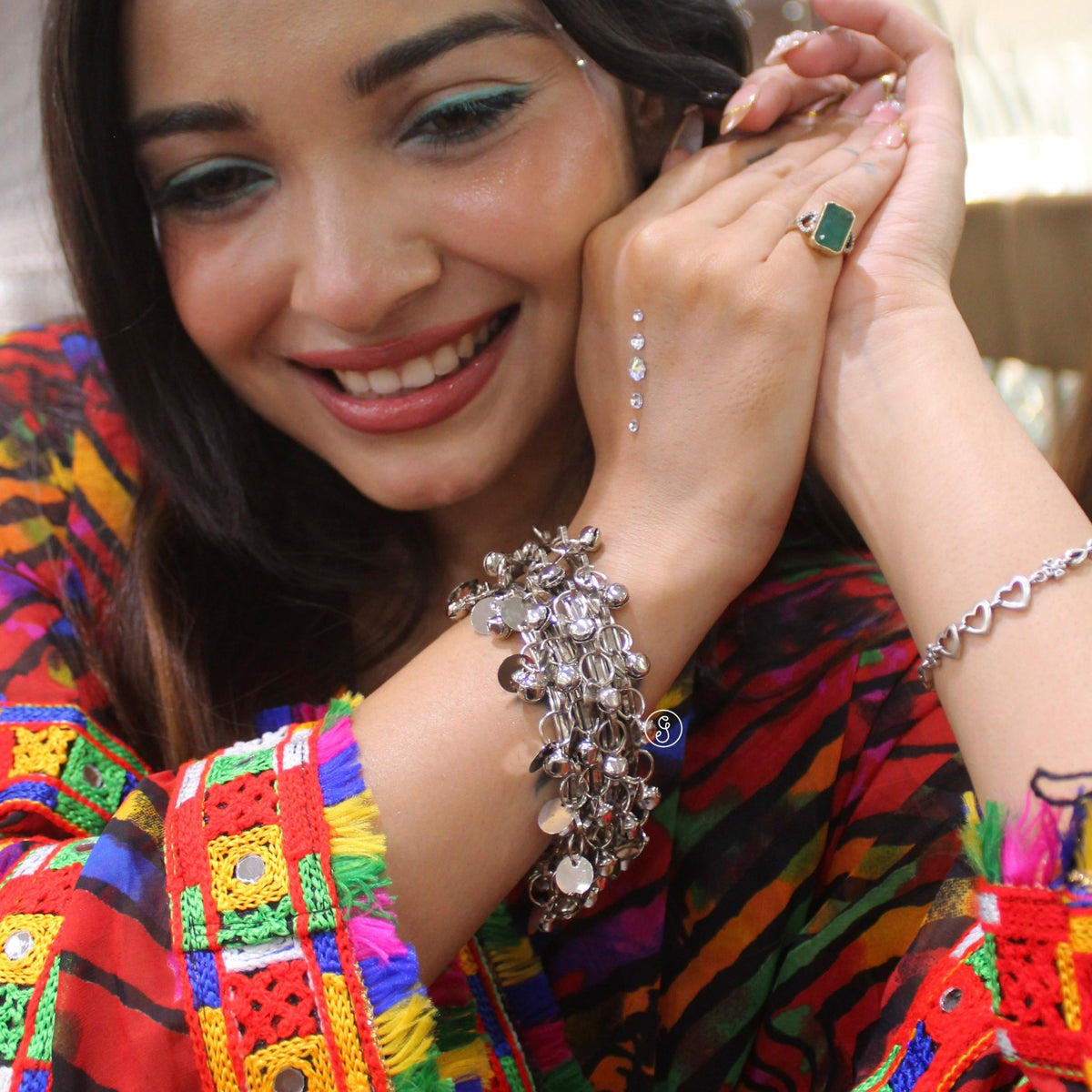Silver Kashmiri Ghungroo Bangles (set of 4)