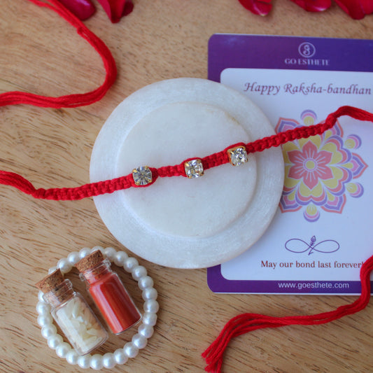 (Set of 2) Diamonds Studded Raksha-Sutra Rakhi