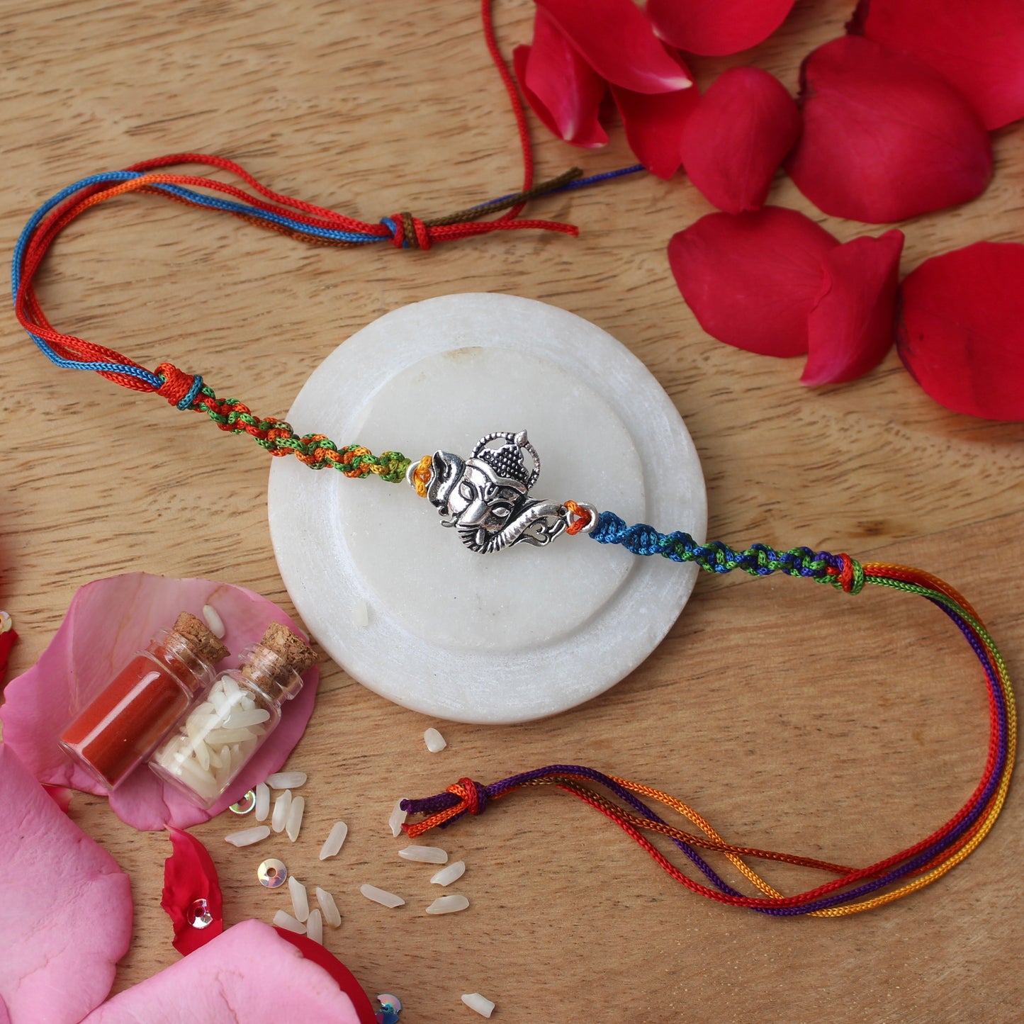 92.5 Pure Silver OM Ganesha Rakhi