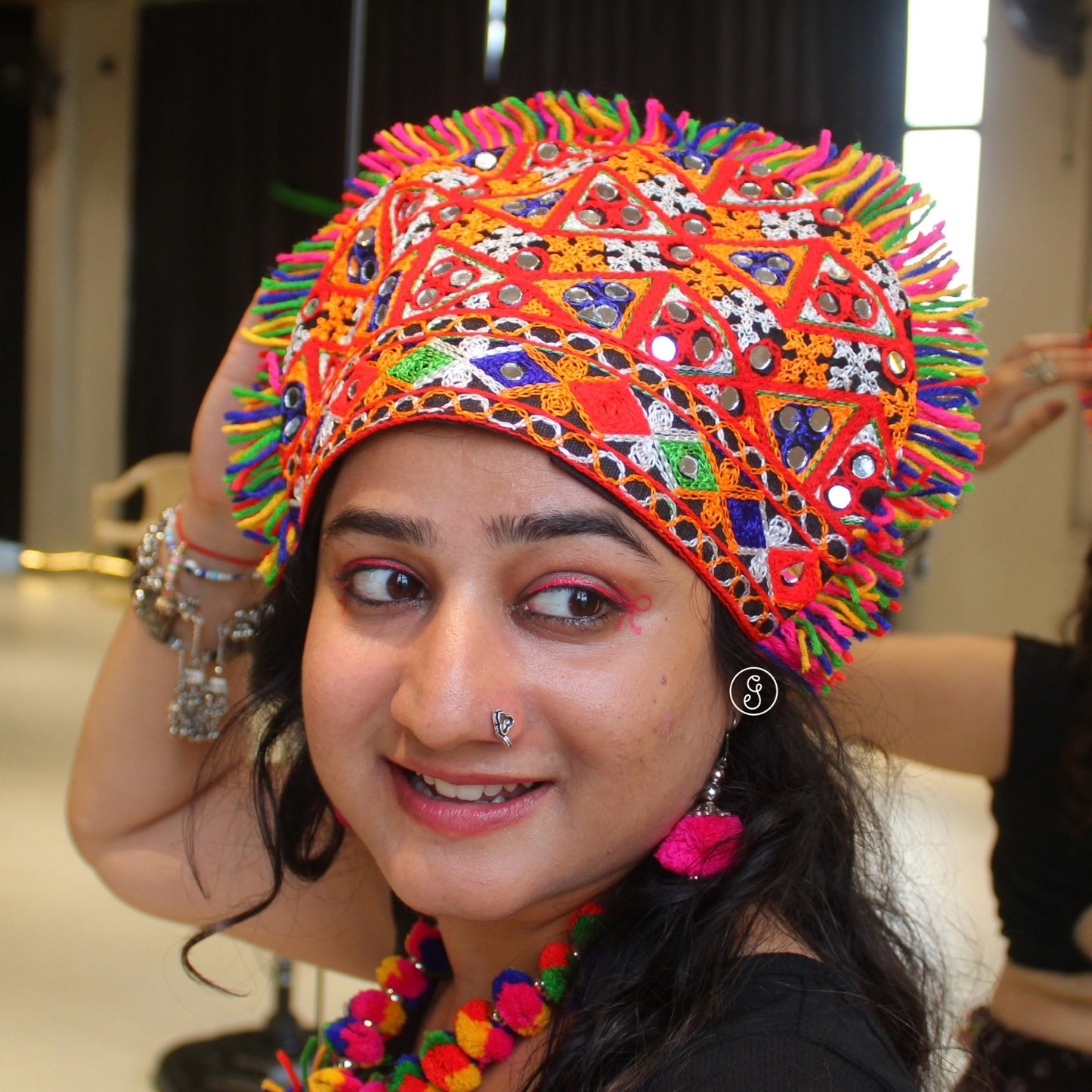 Vibrant Colour Gamthi Unisex Navratri Topi (Random Patterns)