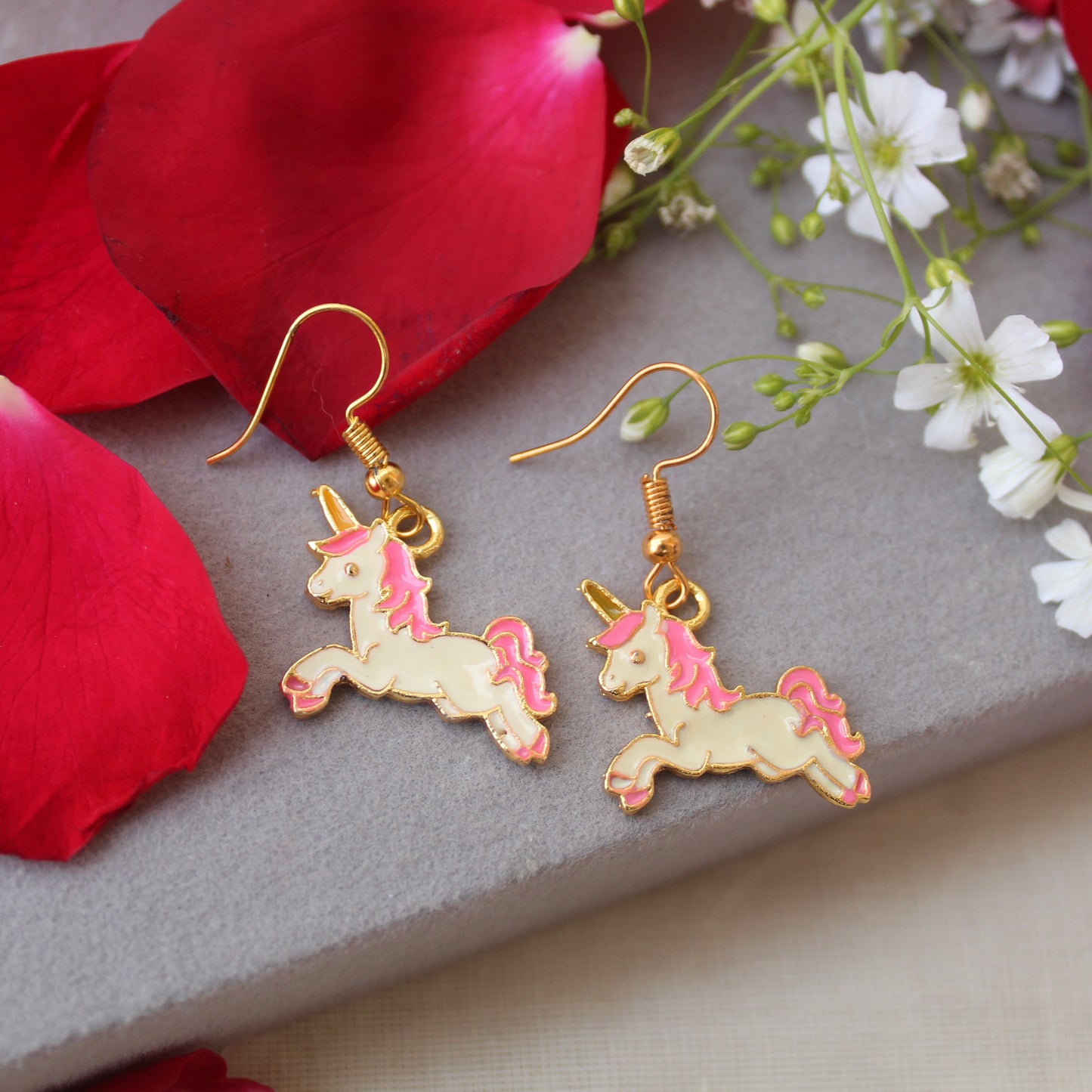 Cute Unicorn Charm Hook Earrings