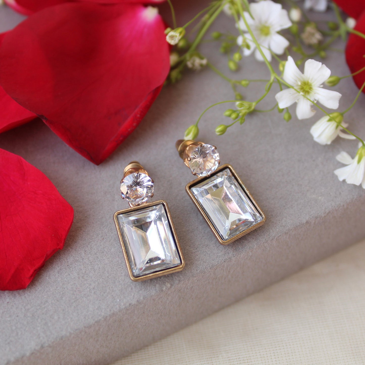 Pretty Mini Diamond Stone Studded Earrings