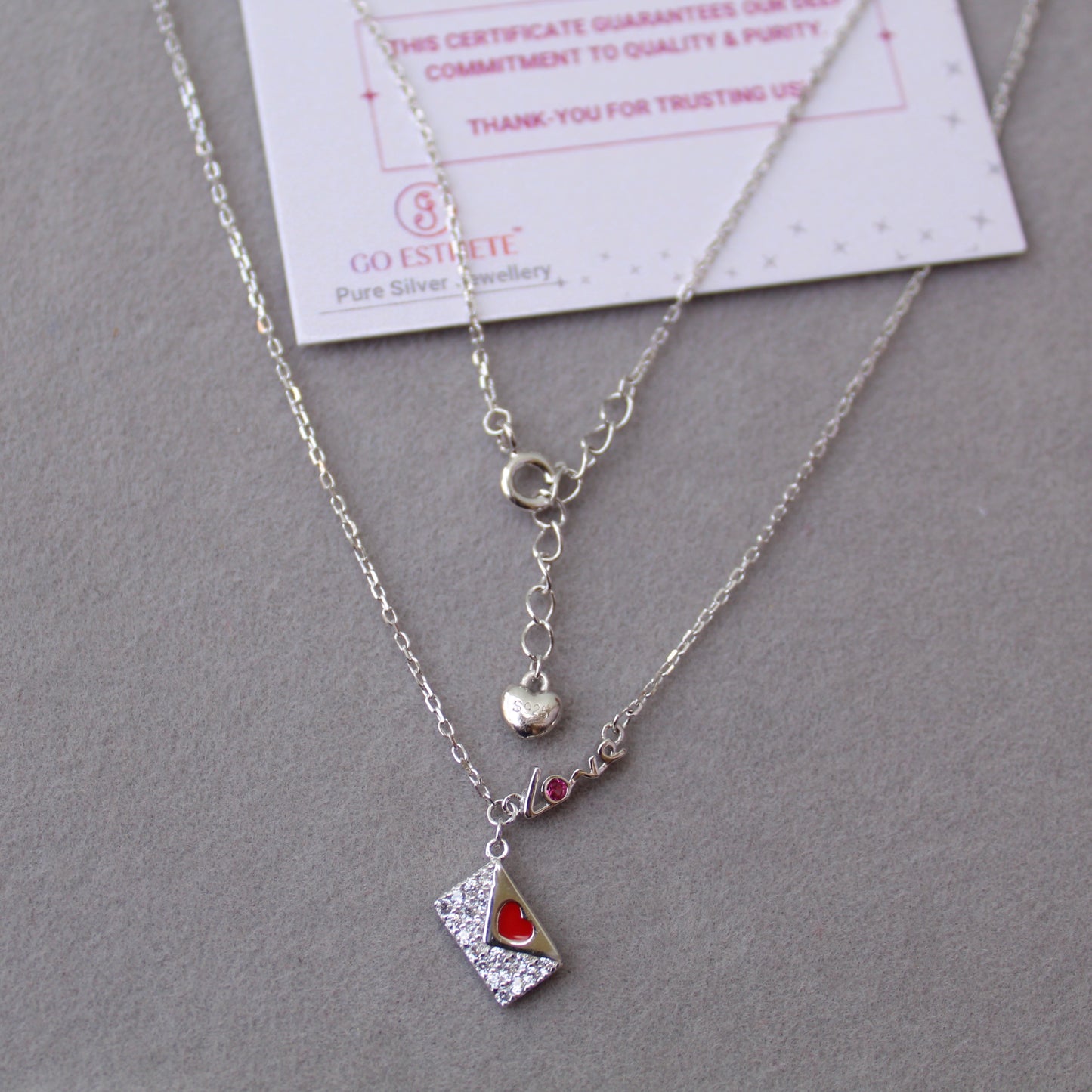 92.5 Sterling Silver Chain With ‘Love’ Pendant