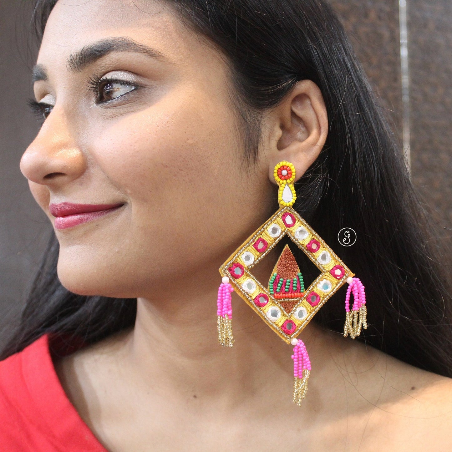 Beautiful Handcrafted Beaded Festive Earrings