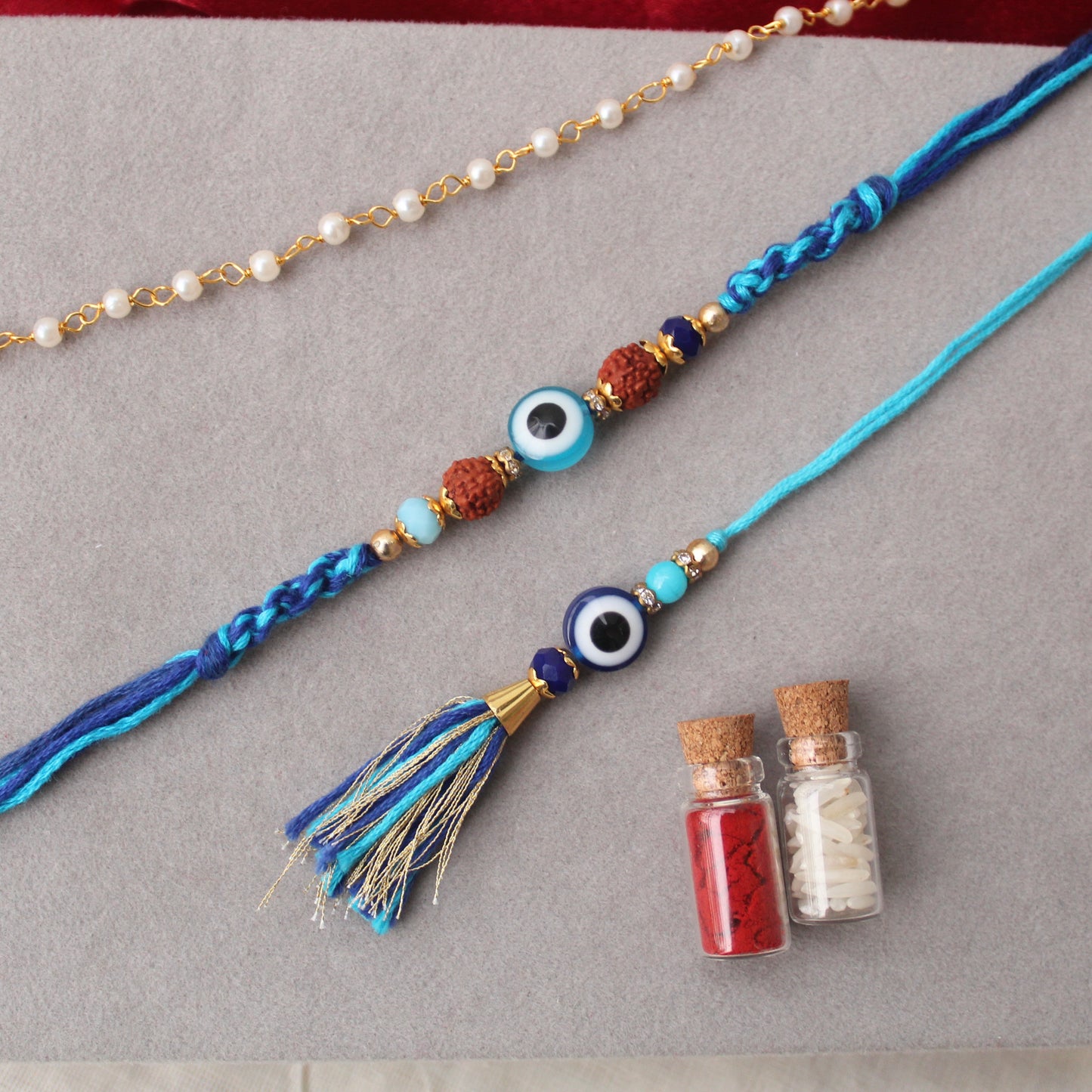 Elegant Evil Eye Rakhi Pair For Bhai-Bhabhi