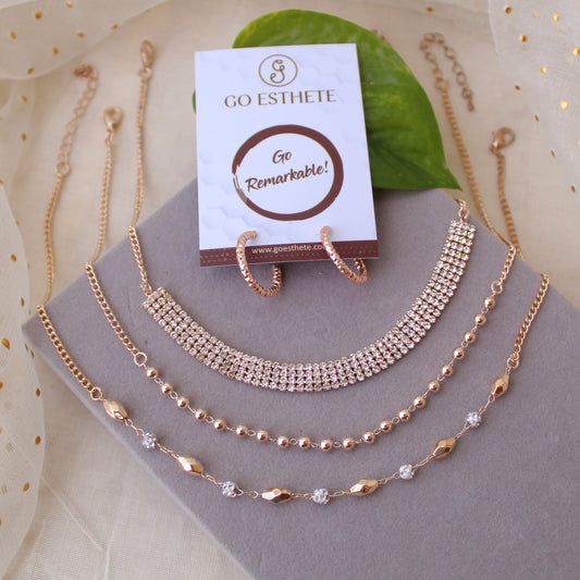 Set of 3 Stunning Chains With FREE Matching Earrings