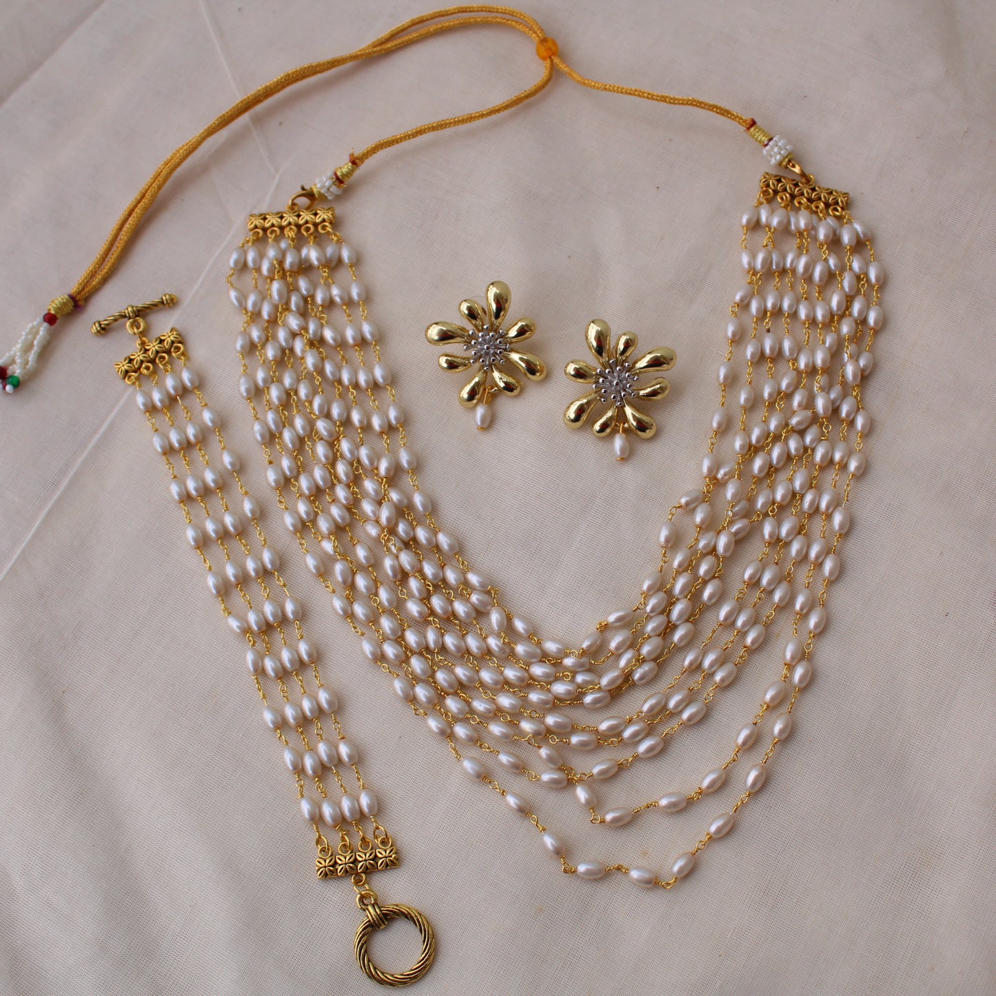 Classic Multi-Layered Pearls Necklace Set Combo