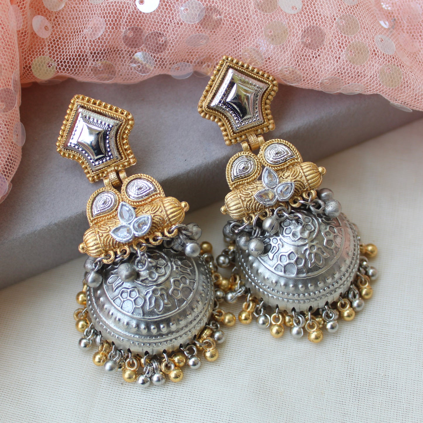 Fusion Dual Tone Stunning Long Jhumki