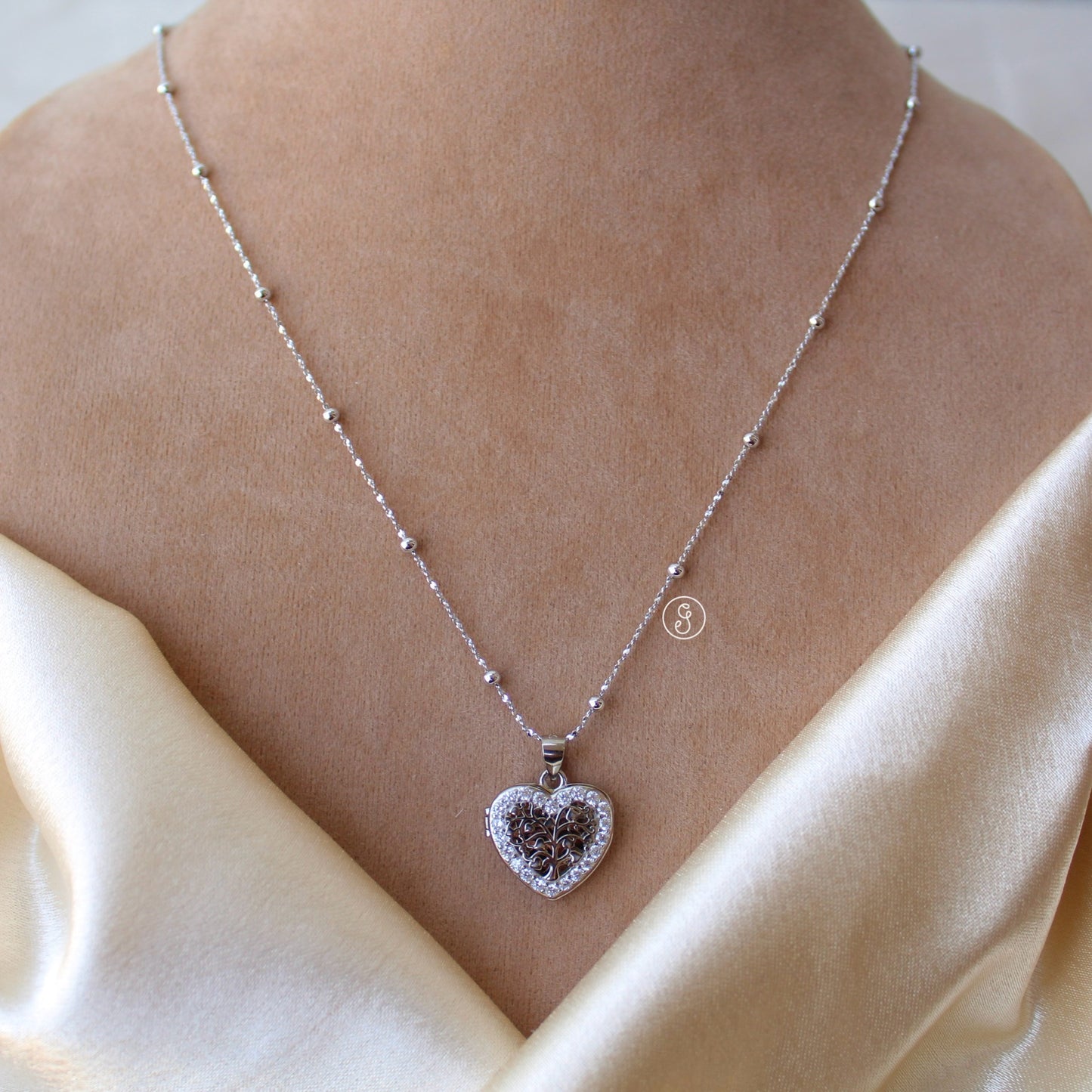 92.5 Pure Silver Chain With Secret Heart Pendant