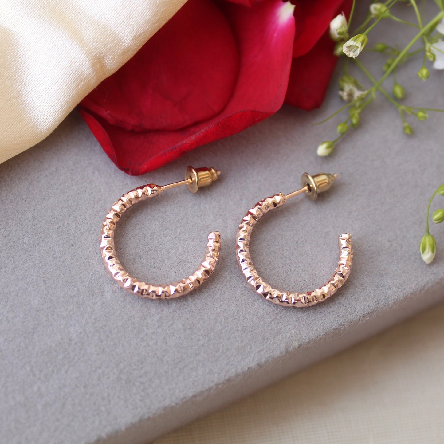 Classic Rose Gold Minimalist Hoops