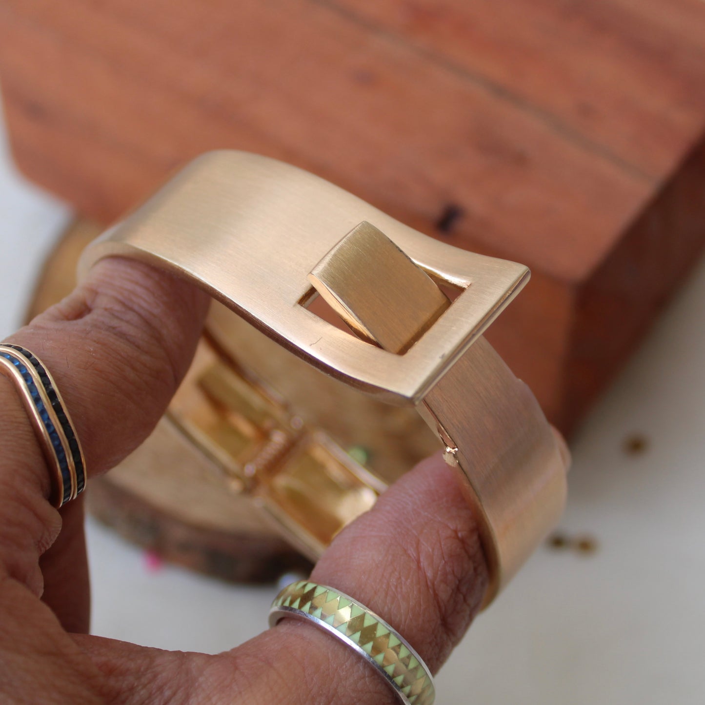Designer Matt Golden Anti-Tarnish Bracelet