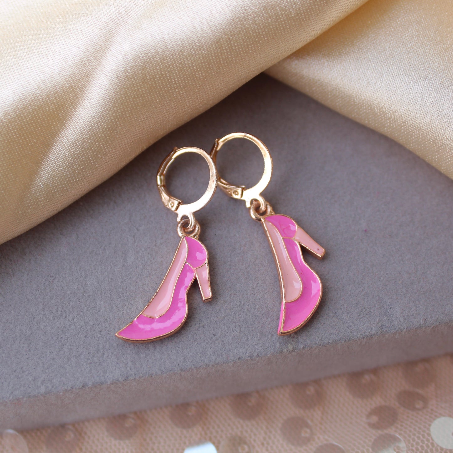 Quirky Mini Hoop Earrings With Sandal Charms