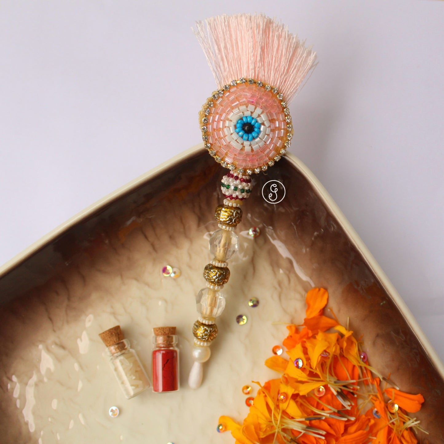 Aesthetic Pink Evil Eye Tilak Stick (5.5 inches)