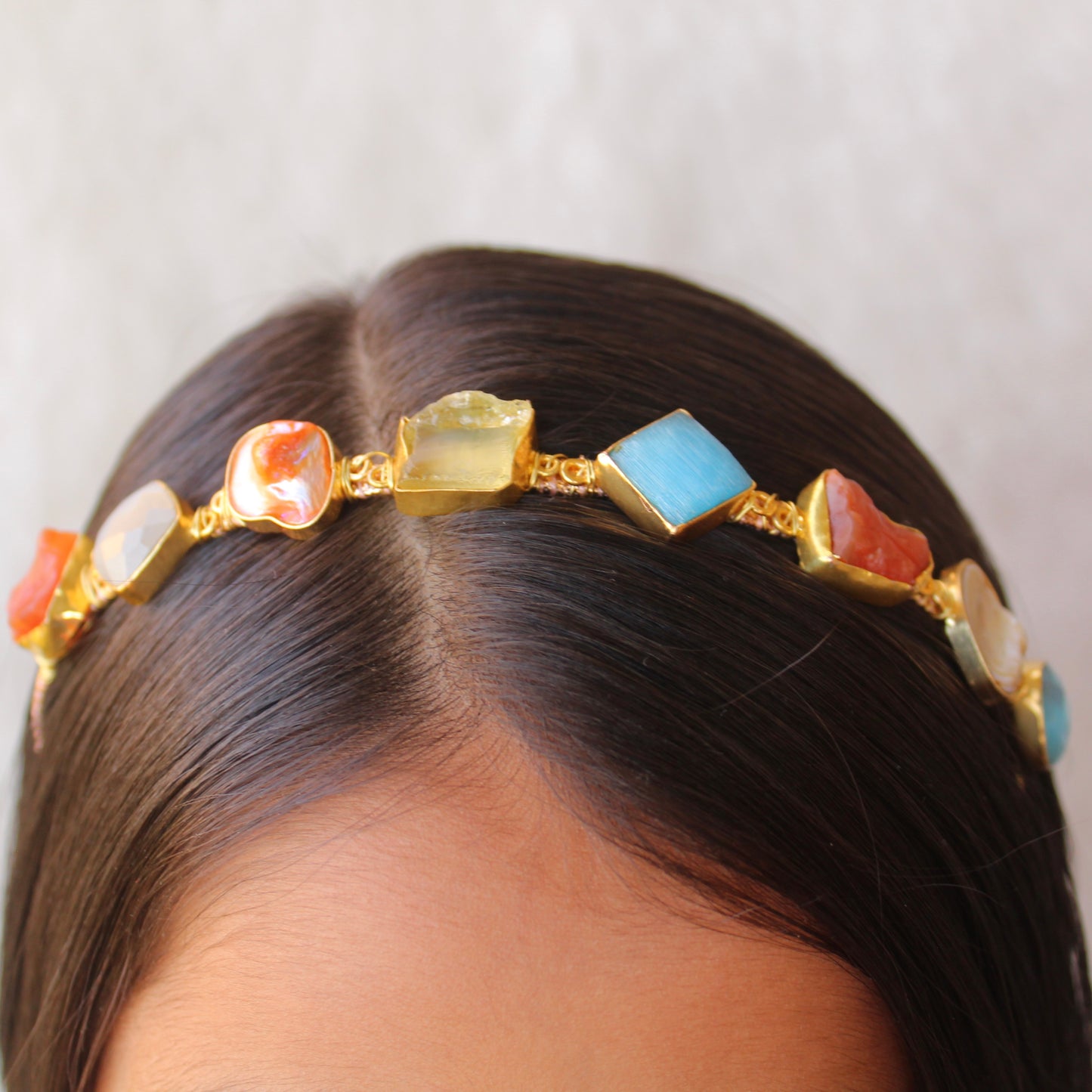Premium Colourful Monalisa Stones Hairband