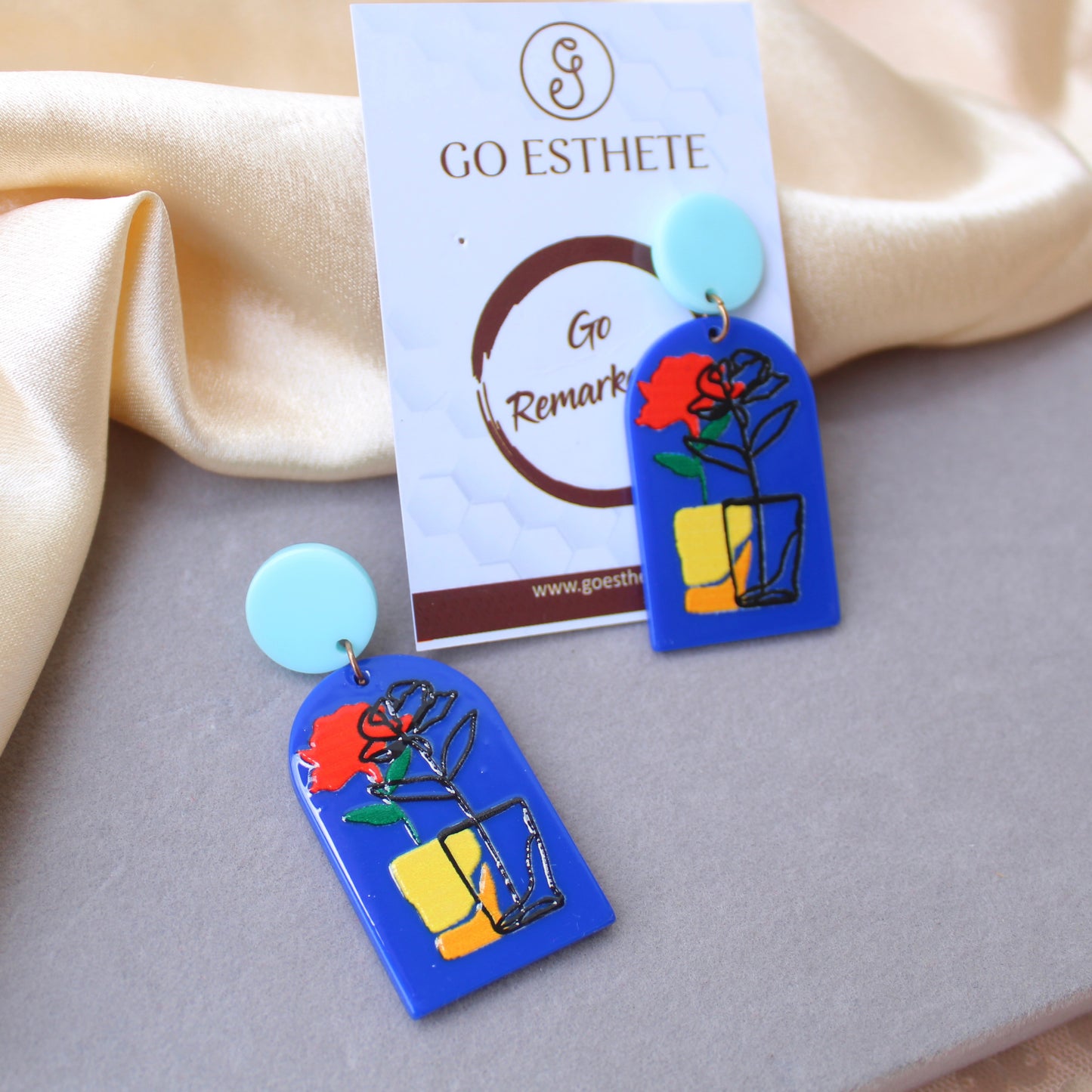 Chic Blue Lightweight Acrylic Earrings