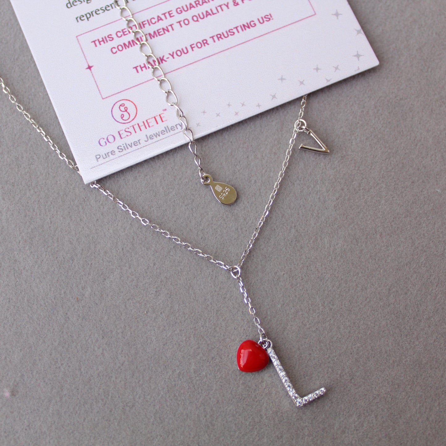 92.5 Sterling Silver Chain With ‘LOVE’ Charms