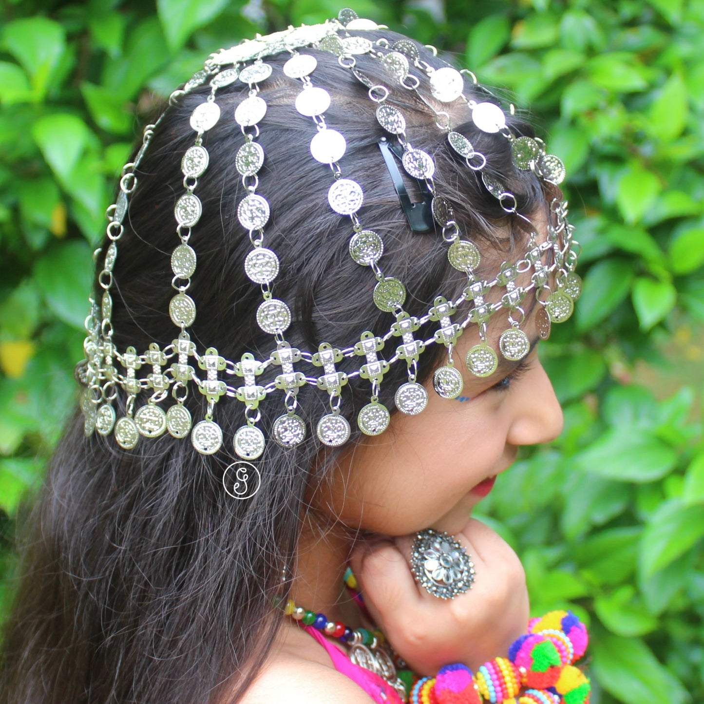 Amazing Oxidised Silver Coins Cap/Topi (Free Size)