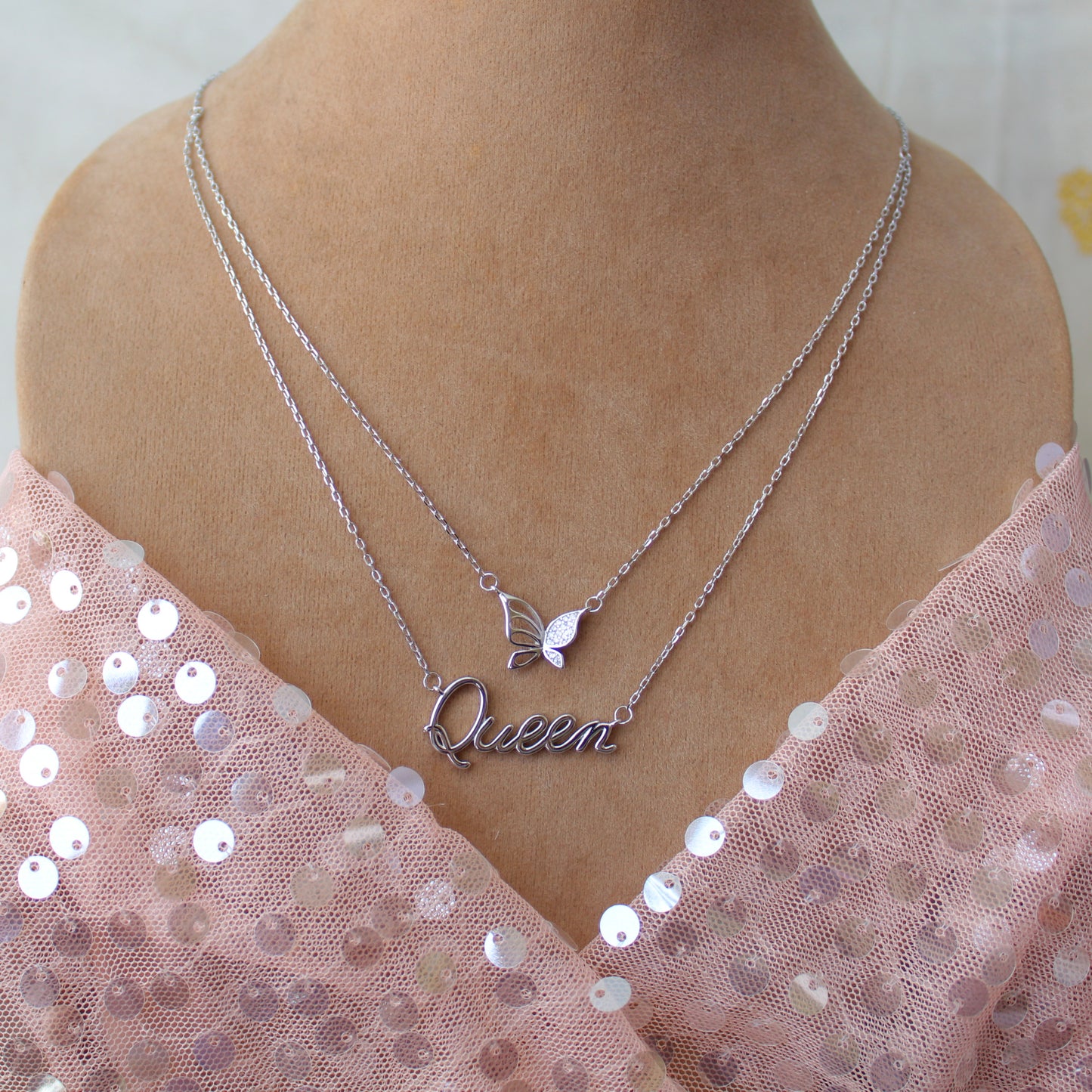 92.5 Pure Silver Double Layered Chain