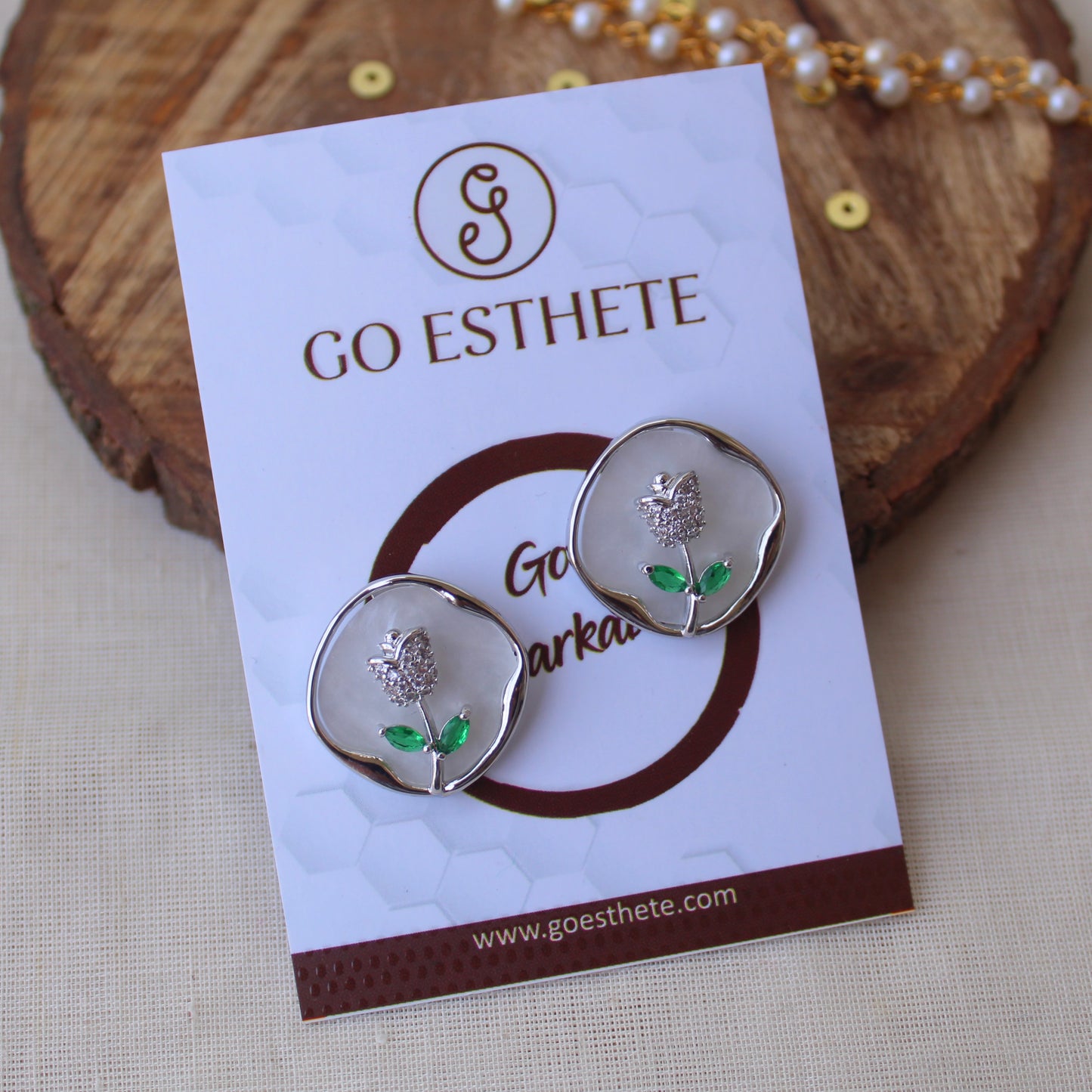 Stunning Diamonds Studded Silver Studs