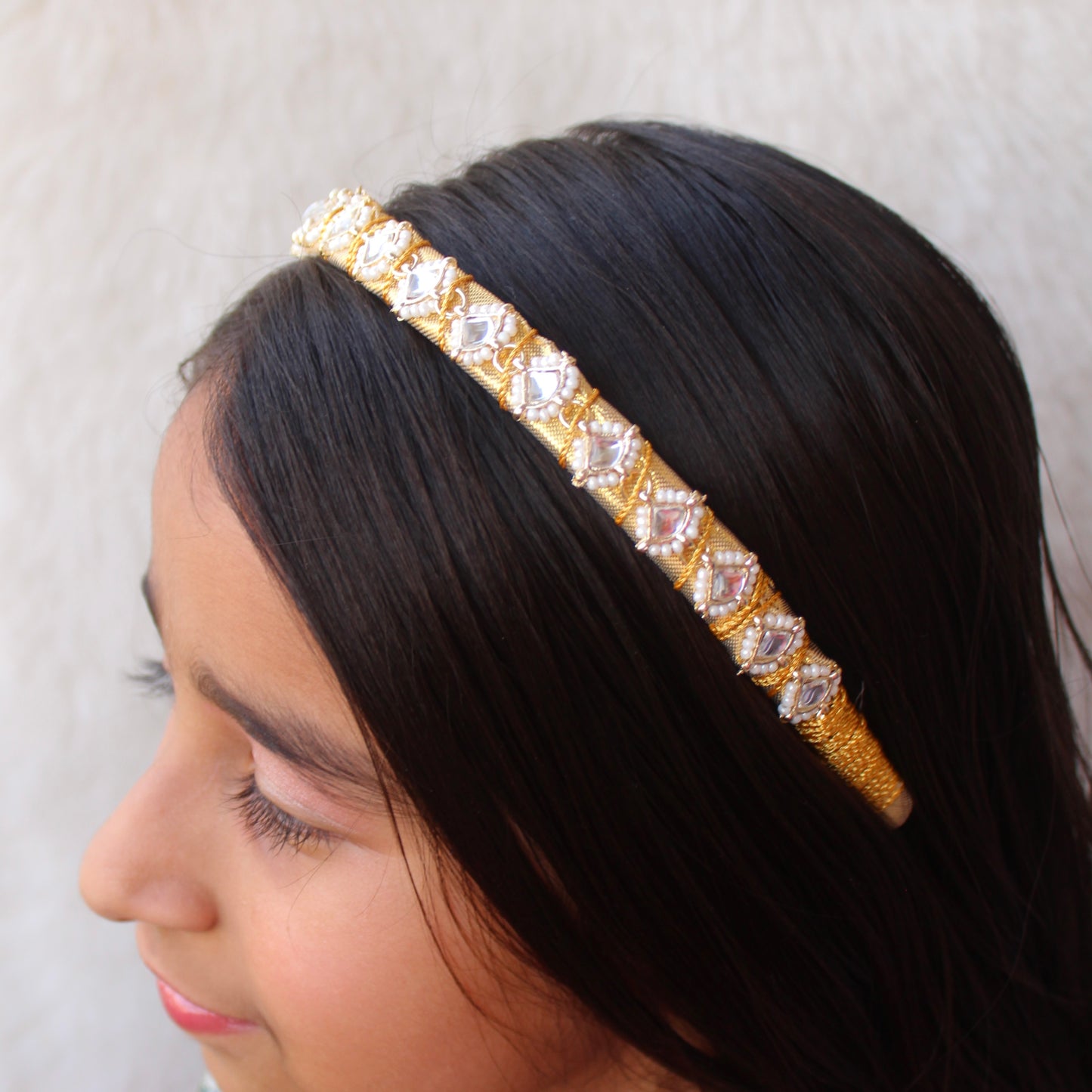 Ethnic Golden Kundan Hairband