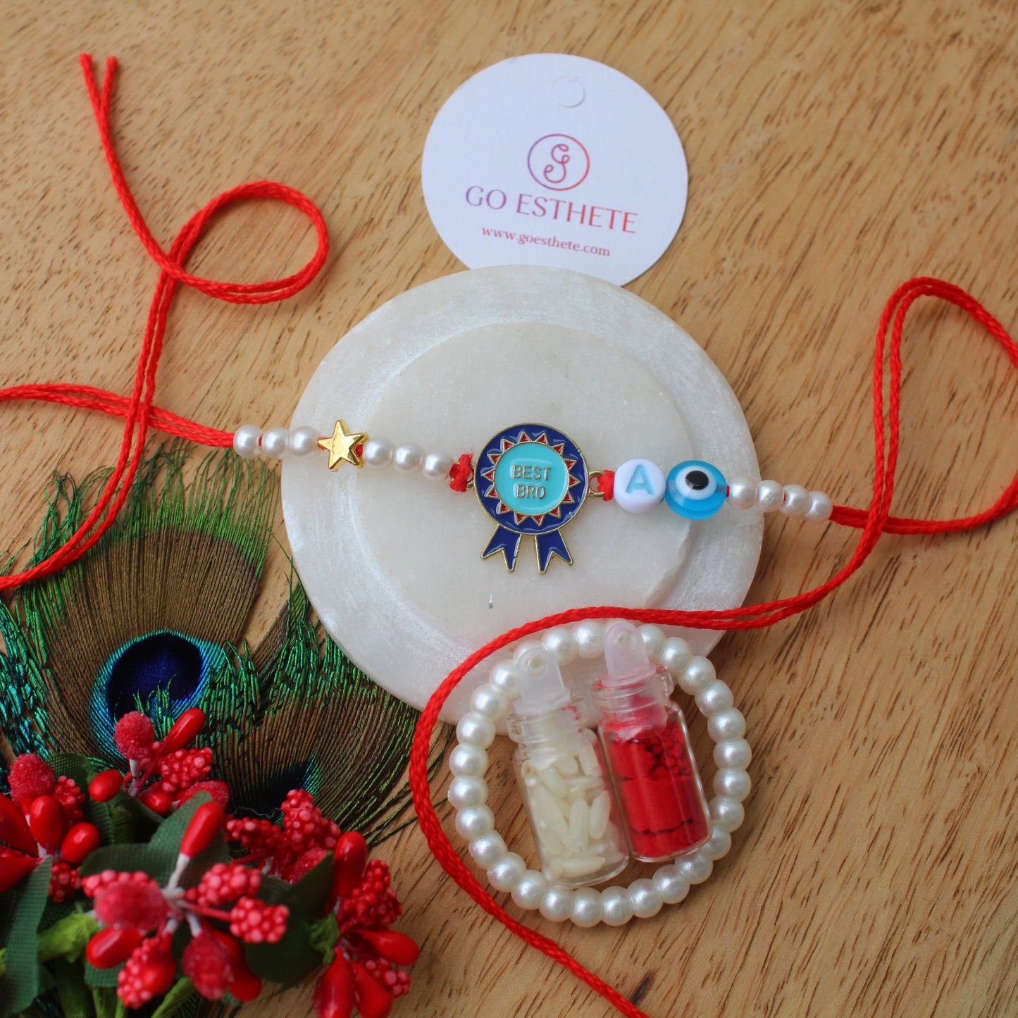 Best Bro Rakhi With Name Initial & An Evil Eye