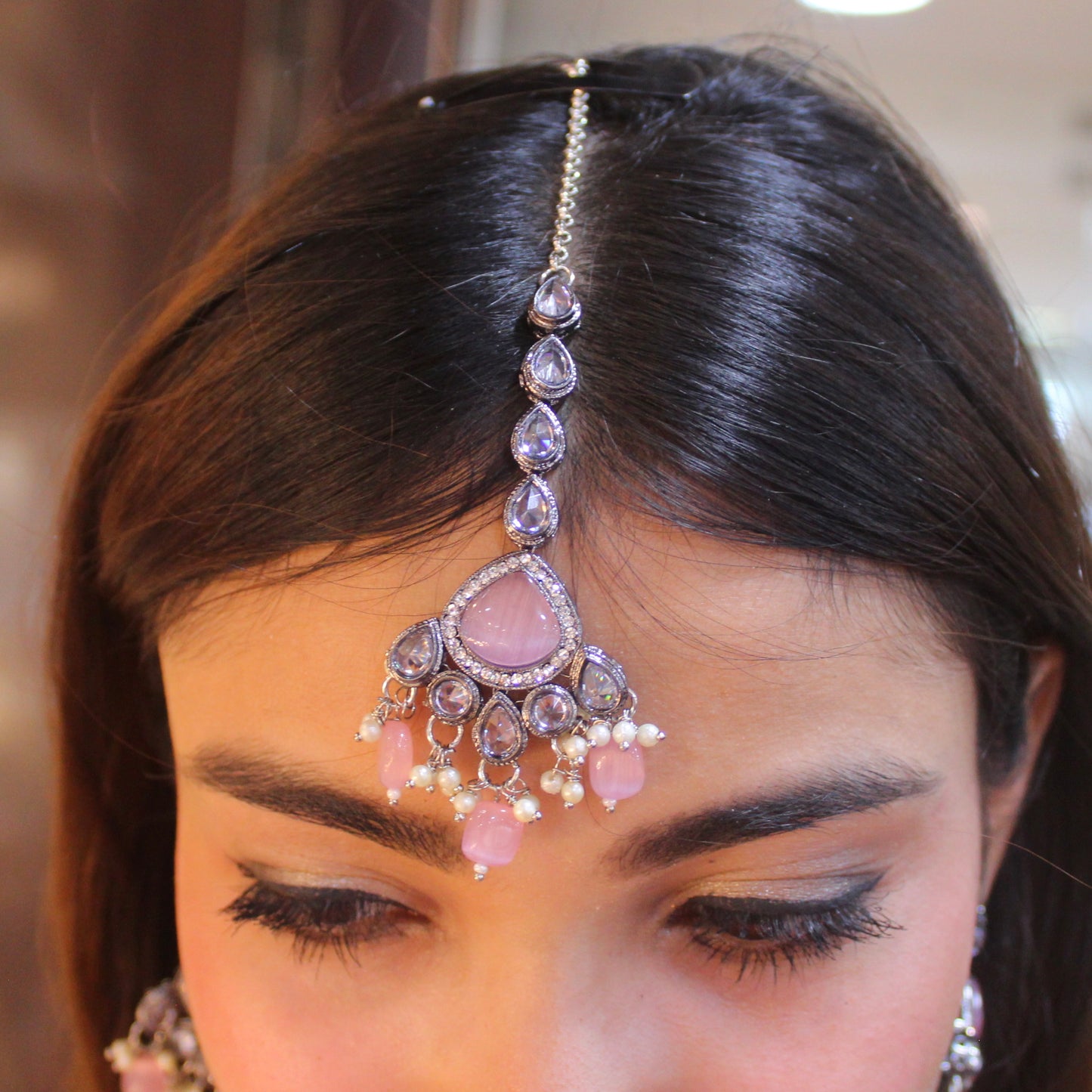 Pink Monalisa Stones Sabyasachi Inspired Set