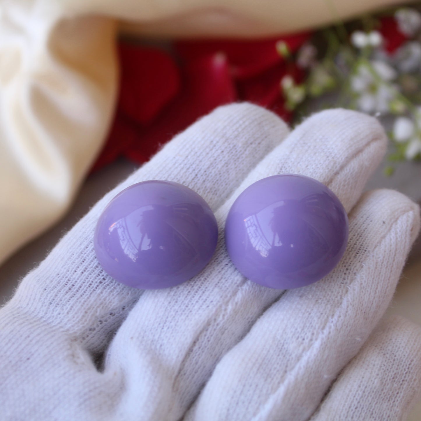 Lavender Large Sized Stud Earrings