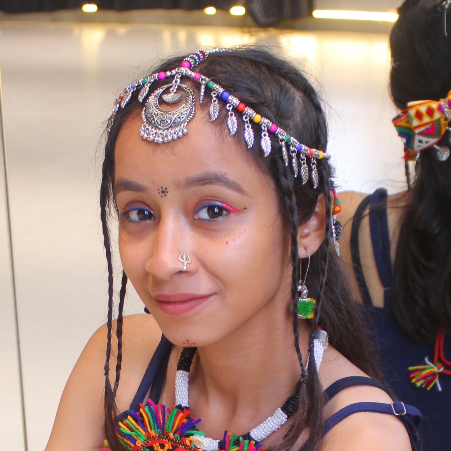 Colourful Beads & Charms Three Lines Tika