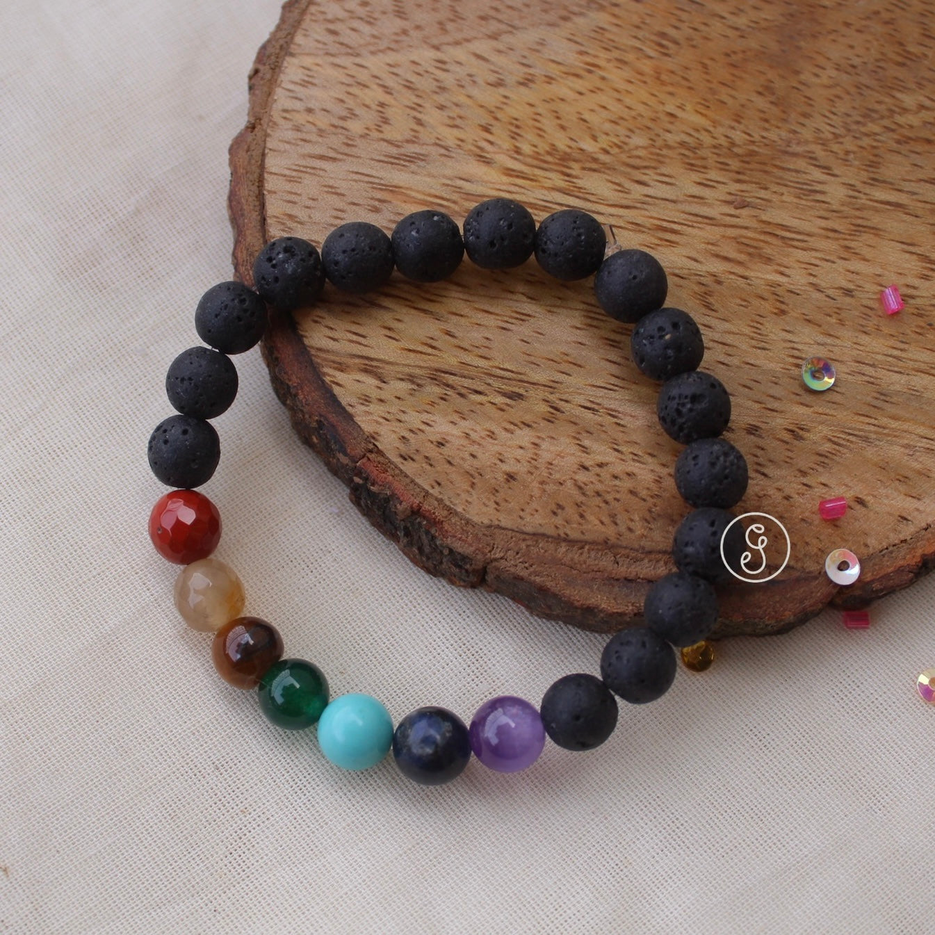 7 Chakras Beads Stretchable & Unisex Bracelet