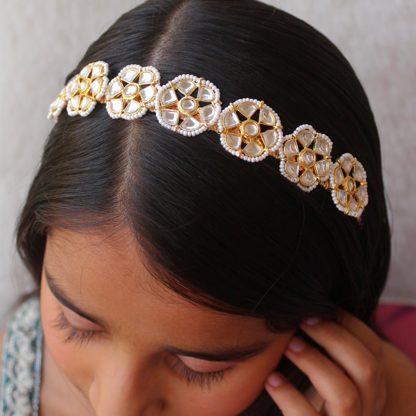 Elegant Kundan Charms Hairband